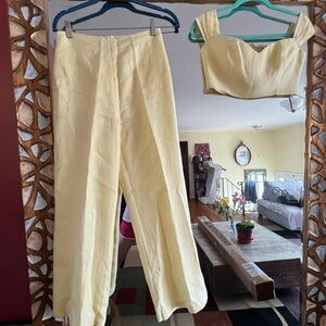 Reformation summer linen set, cropped top and pants